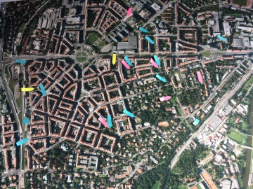 Ukázka mapy Bubenče z plánovací dílny na ZŠ Antonína Čermáka